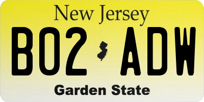 NJ license plate B02ADW