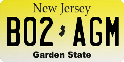 NJ license plate B02AGM