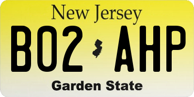NJ license plate B02AHP