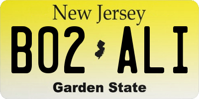 NJ license plate B02ALI