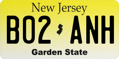 NJ license plate B02ANH