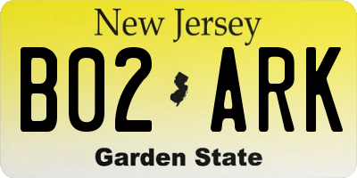 NJ license plate B02ARK