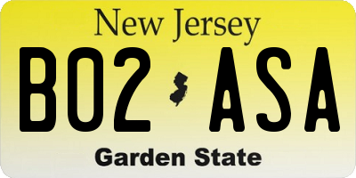 NJ license plate B02ASA