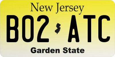 NJ license plate B02ATC