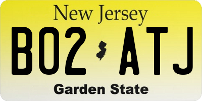 NJ license plate B02ATJ