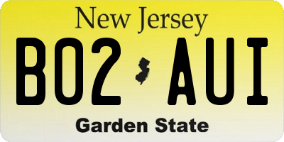 NJ license plate B02AUI