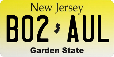 NJ license plate B02AUL