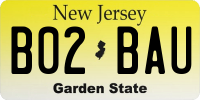 NJ license plate B02BAU