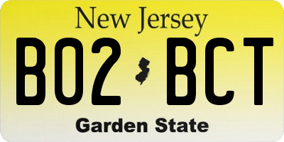 NJ license plate B02BCT