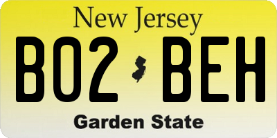 NJ license plate B02BEH