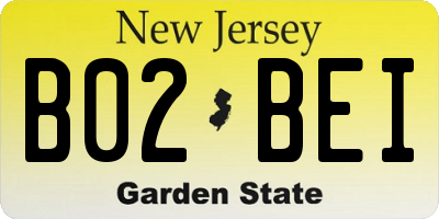 NJ license plate B02BEI