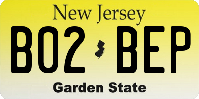 NJ license plate B02BEP