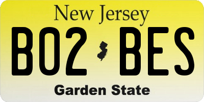NJ license plate B02BES