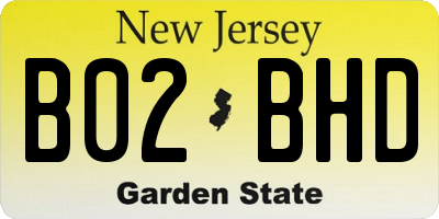 NJ license plate B02BHD