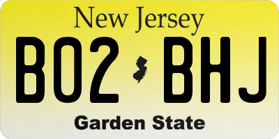 NJ license plate B02BHJ