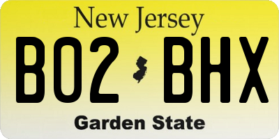 NJ license plate B02BHX