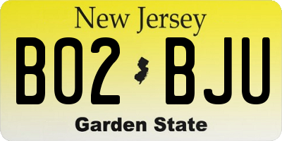 NJ license plate B02BJU