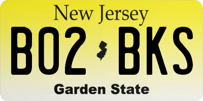 NJ license plate B02BKS