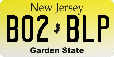 NJ license plate B02BLP