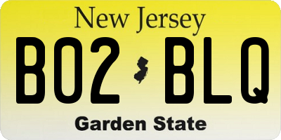 NJ license plate B02BLQ