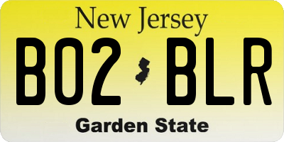 NJ license plate B02BLR