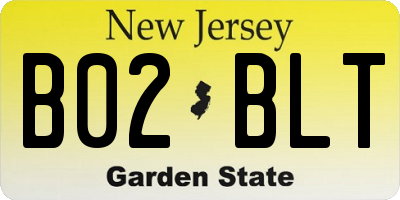 NJ license plate B02BLT