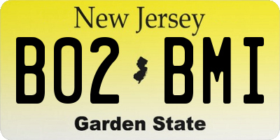 NJ license plate B02BMI