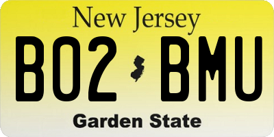 NJ license plate B02BMU
