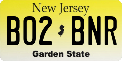 NJ license plate B02BNR