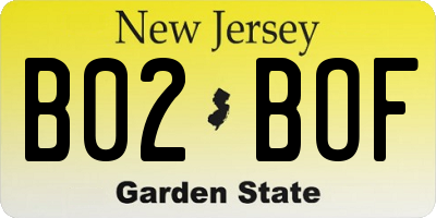 NJ license plate B02BOF