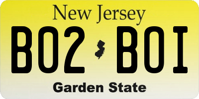 NJ license plate B02BOI