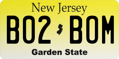 NJ license plate B02BOM