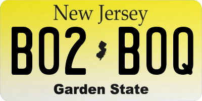 NJ license plate B02BOQ