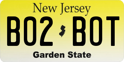 NJ license plate B02BOT