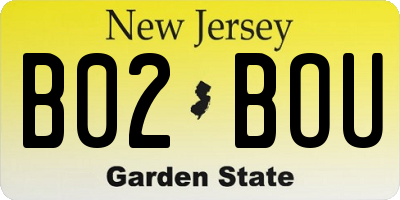 NJ license plate B02BOU
