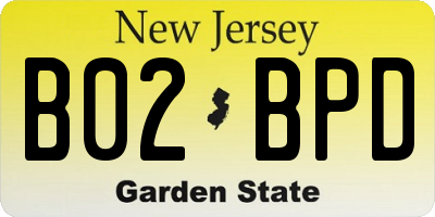 NJ license plate B02BPD