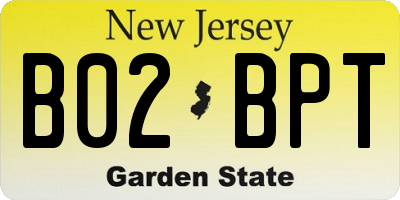 NJ license plate B02BPT