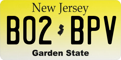NJ license plate B02BPV