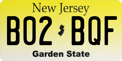 NJ license plate B02BQF