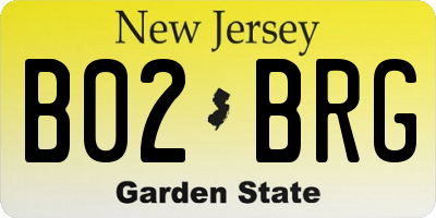 NJ license plate B02BRG