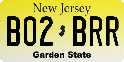 NJ license plate B02BRR