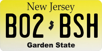 NJ license plate B02BSH
