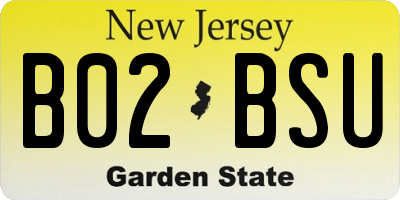 NJ license plate B02BSU