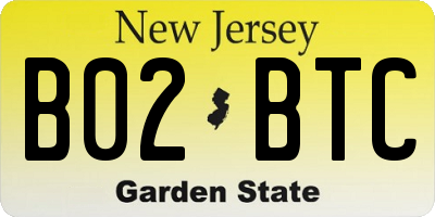 NJ license plate B02BTC
