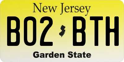 NJ license plate B02BTH
