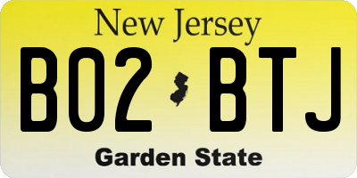 NJ license plate B02BTJ