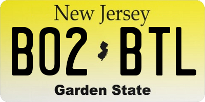 NJ license plate B02BTL