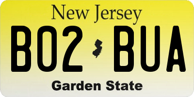 NJ license plate B02BUA