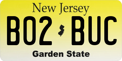 NJ license plate B02BUC