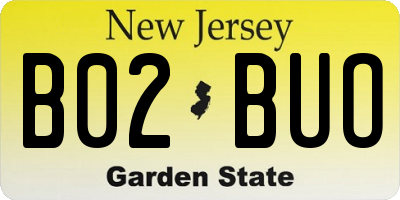 NJ license plate B02BUO